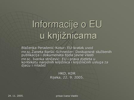 Informacije o EU u knjižnicama