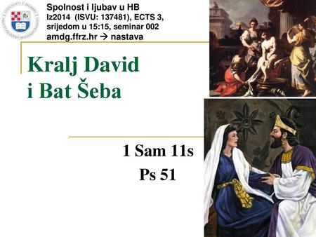 Kralj David i Bat Šeba 1 Sam 11s Ps 51