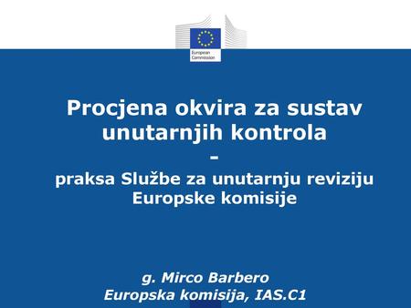 g. Mirco Barbero Europska komisija, IAS.C1