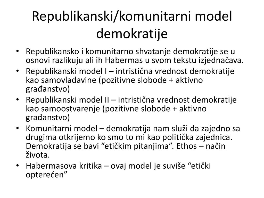 Republikanski/komunitarni model demokratije
