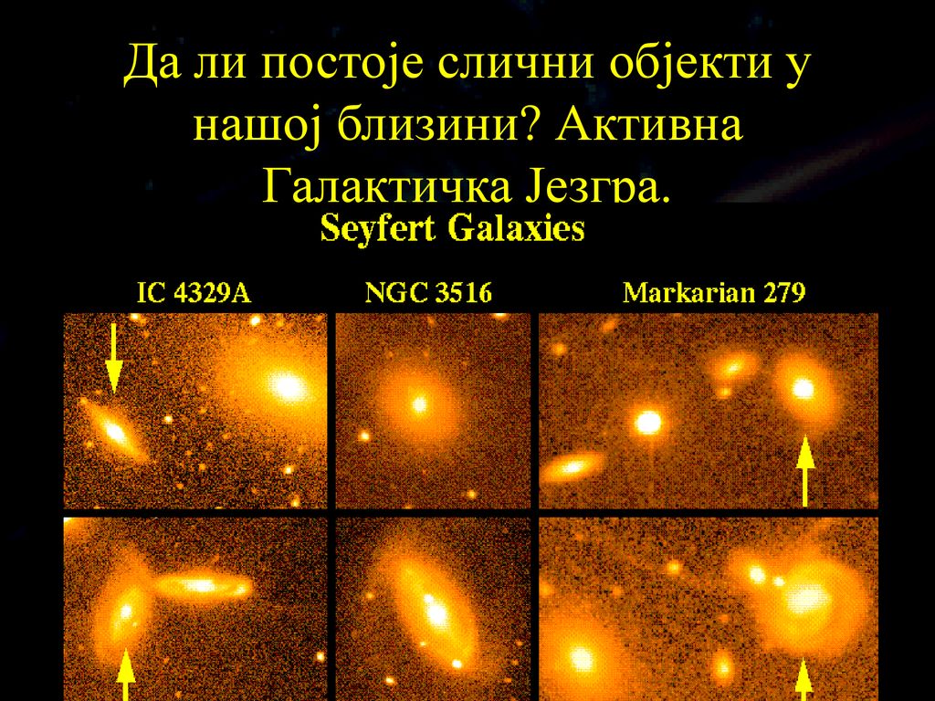 Да ли постоје слични објекти у нашој близини Активна Галактичка Језгра.