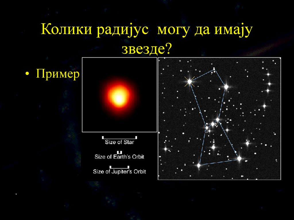 Колики радијус могу да имају звезде