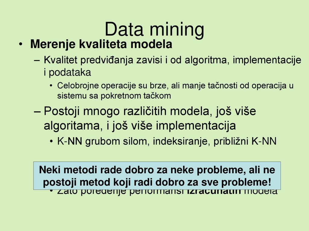Data mining Merenje kvaliteta modela