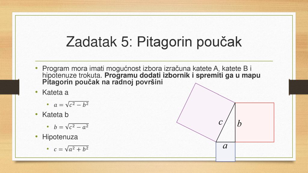 Zadatak 5: Pitagorin poučak