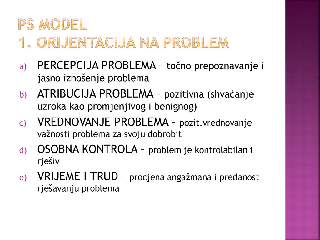 Ps model 1. orijentacija na problem