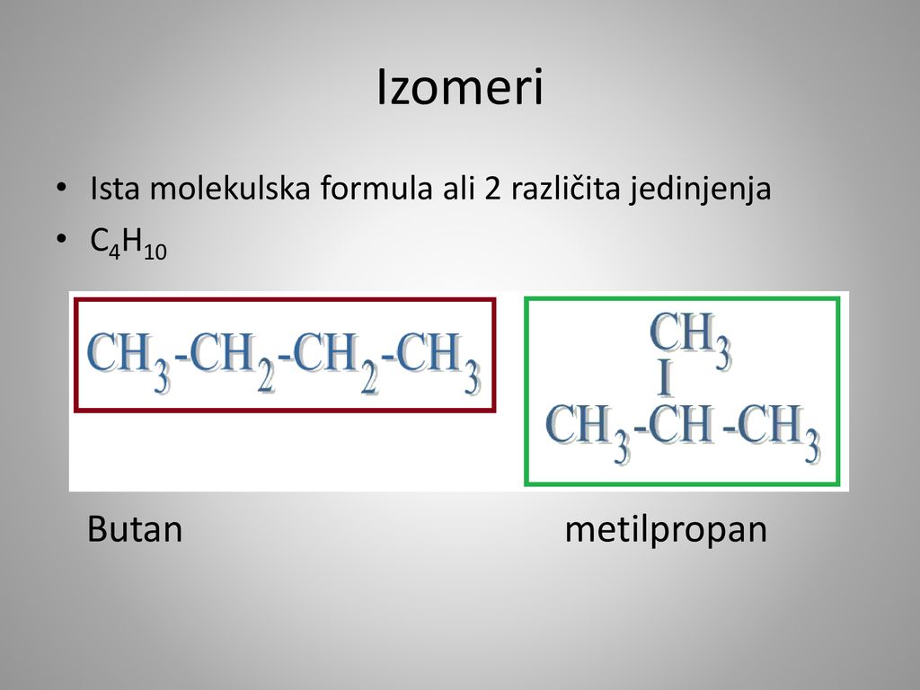 Izomeri Butan metilpropan