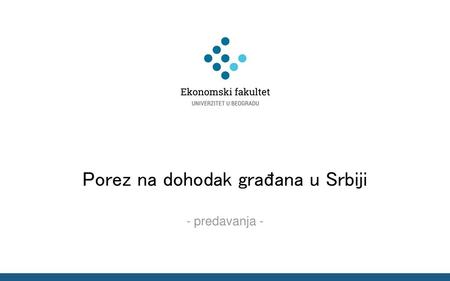 Porez na dohodak građana u Srbiji