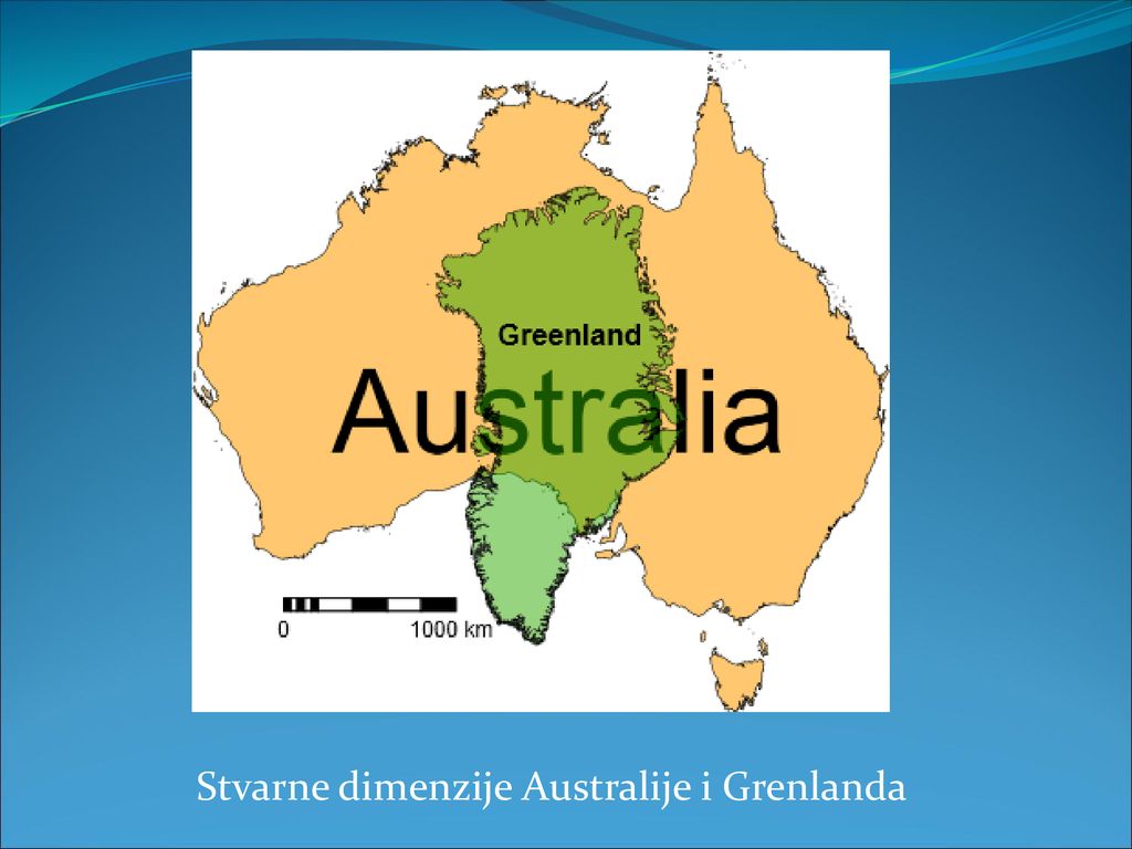 Stvarne dimenzije Australije i Grenlanda