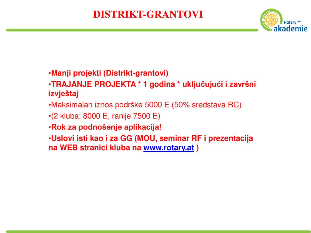 DISTRIKT-GRANTOVI Manji projekti (Distrikt-grantovi)