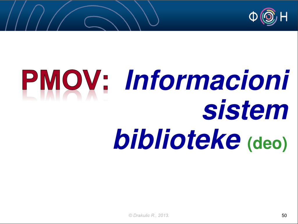 PMOV: Informacioni sistem biblioteke (deo)