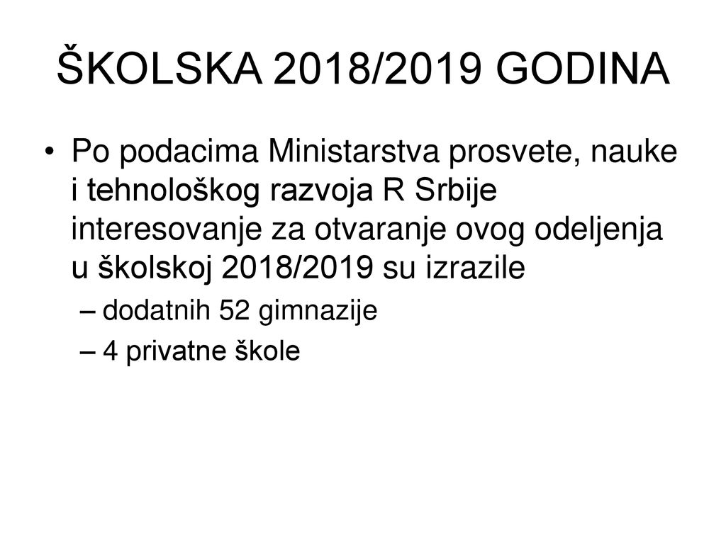 ŠKOLSKA 2018/2019 GODINA
