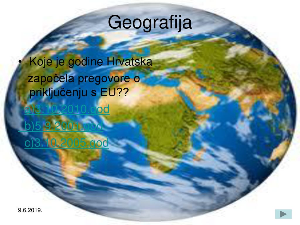 Geografija Koje je godine Hrvatska