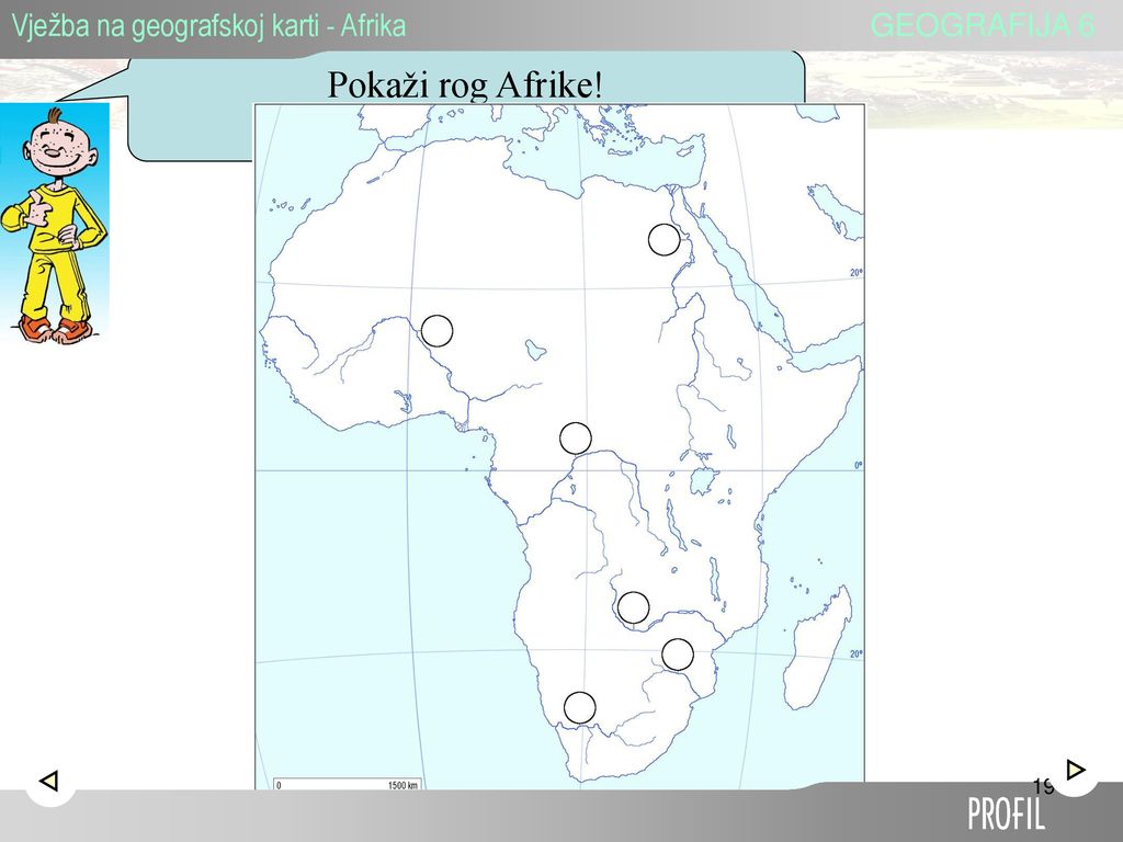 Pokaži rog Afrike! Vježba na geografskoj karti - Afrika GEOGRAFIJA 6