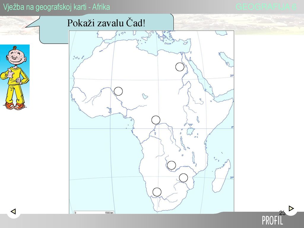 Pokaži zavalu Čad! Vježba na geografskoj karti - Afrika GEOGRAFIJA 6
