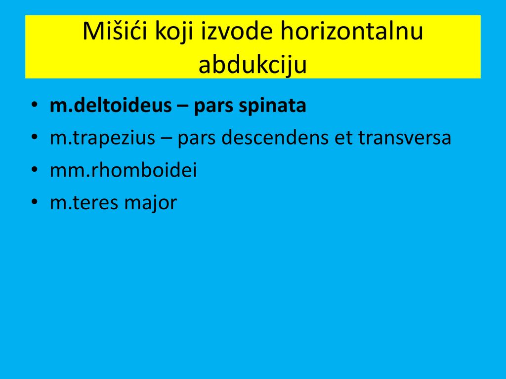Mišići koji izvode horizontalnu abdukciju