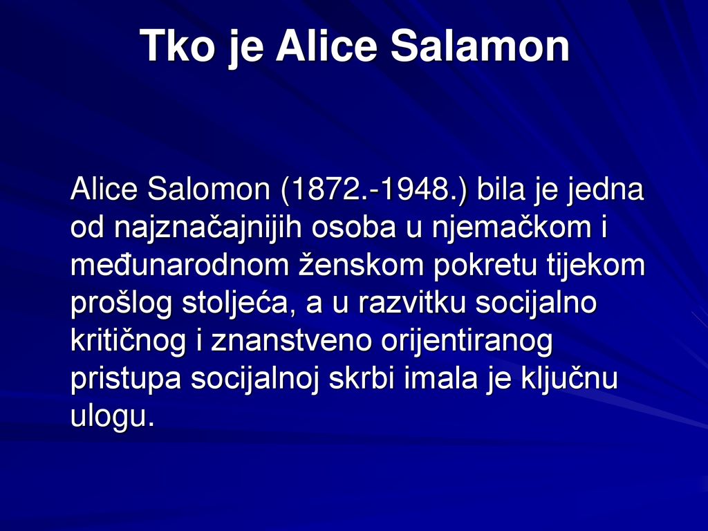 Tko je Alice Salamon