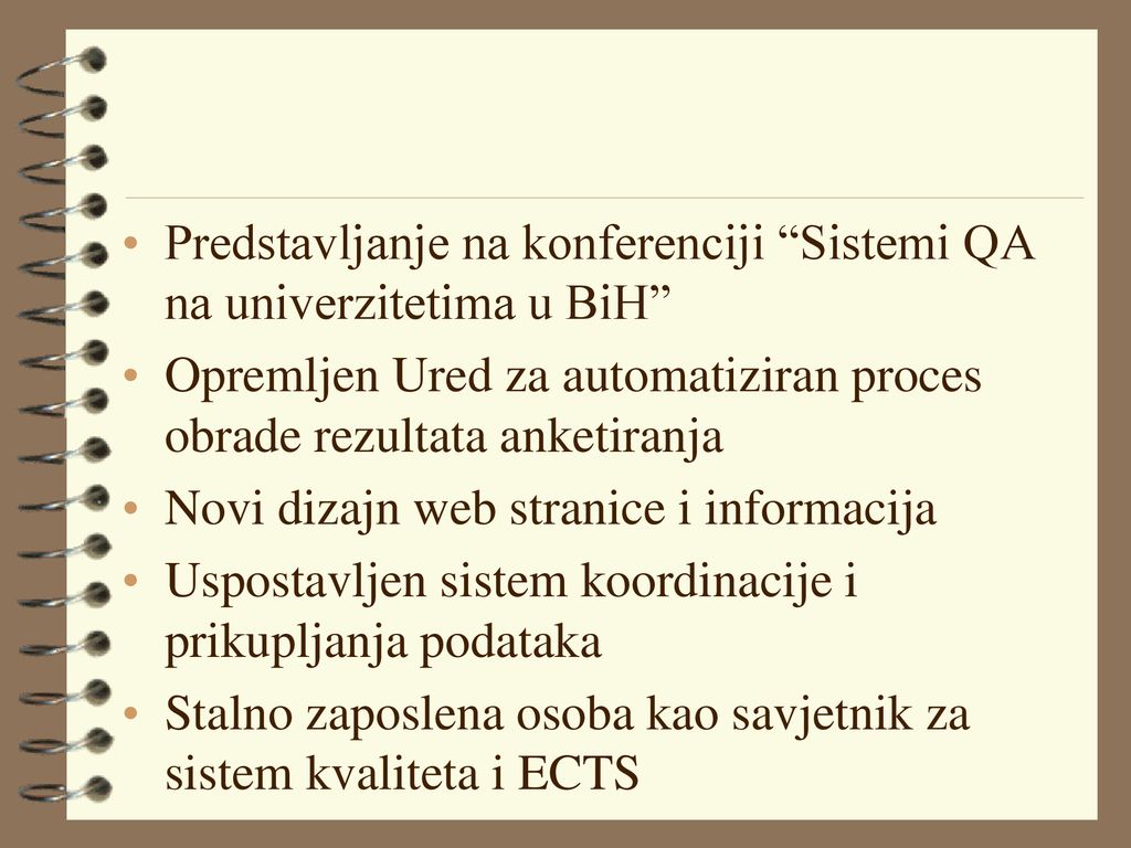 Predstavljanje na konferenciji Sistemi QA na univerzitetima u BiH
