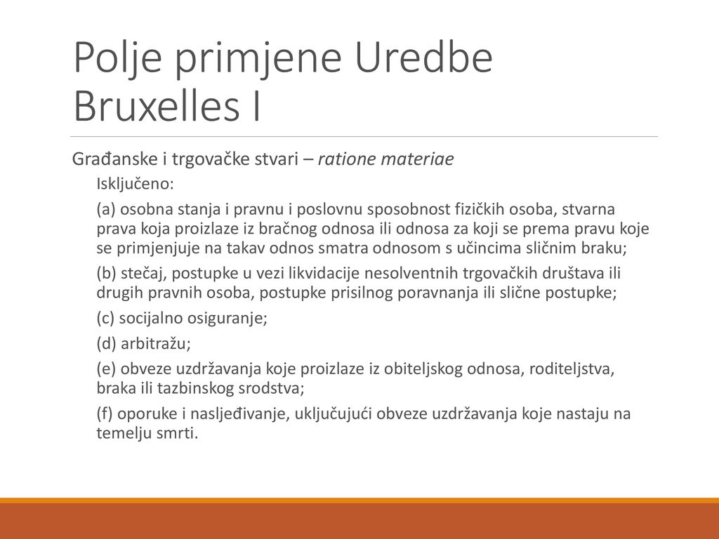 Polje primjene Uredbe Bruxelles I