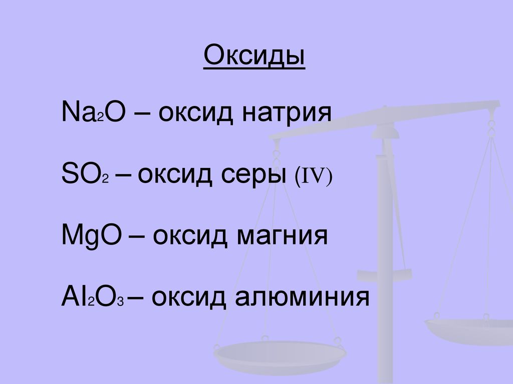 Составьте формулы следующих оксидов оксид серы