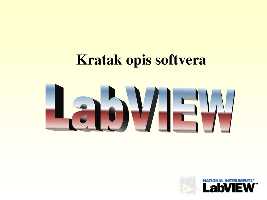 LabVIEW Kratak opis softvera