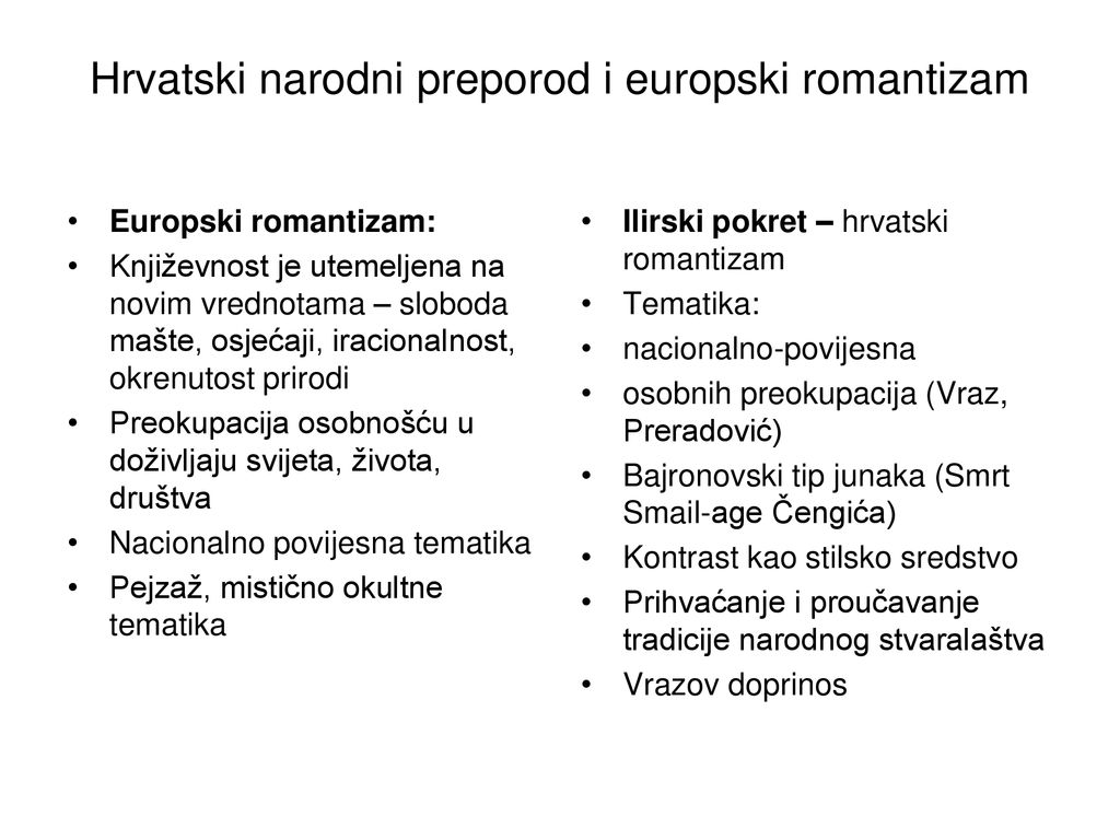 Hrvatski narodni preporod i europski romantizam