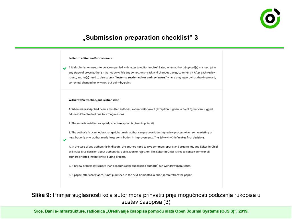 „Submission preparation checklist 3