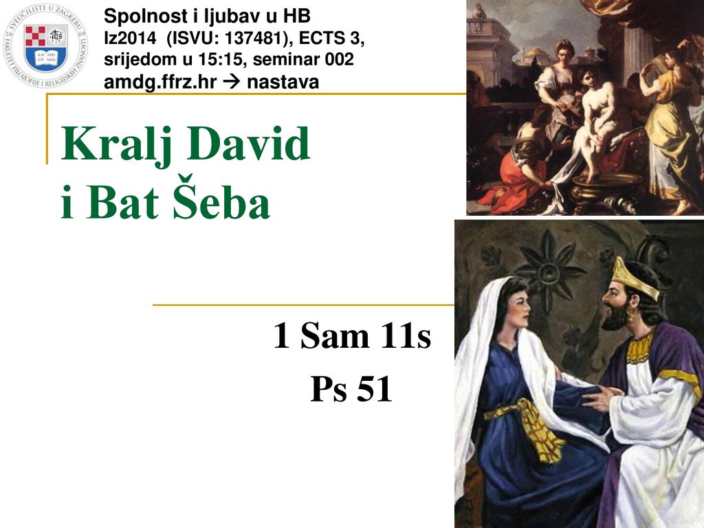 Kralj David i Bat Šeba 1 Sam 11s Ps 51