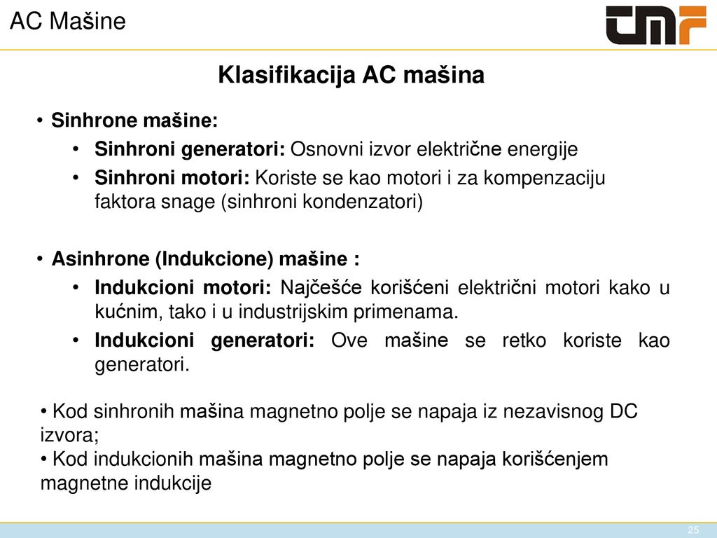 Klasifikacija AC mašina