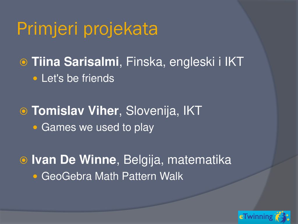 Primjeri projekata Tiina Sarisalmi, Finska, engleski i IKT