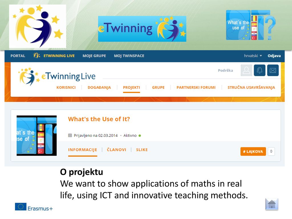 O projektu We want to show applications of maths in real life, using ICT and innovative teaching methods.