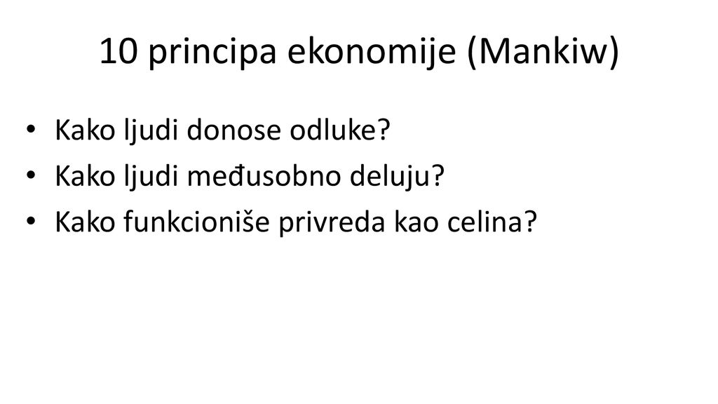 10 principa ekonomije (Mankiw)