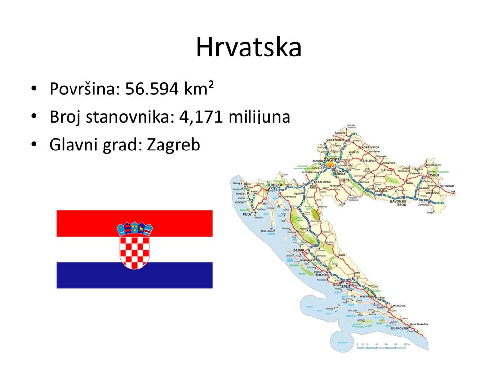 Hrvatska Površina: km² Broj stanovnika: 4,171 milijuna