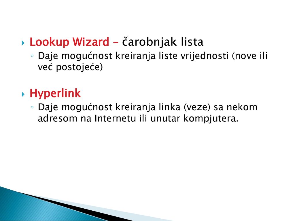 Lookup Wizard – čarobnjak lista