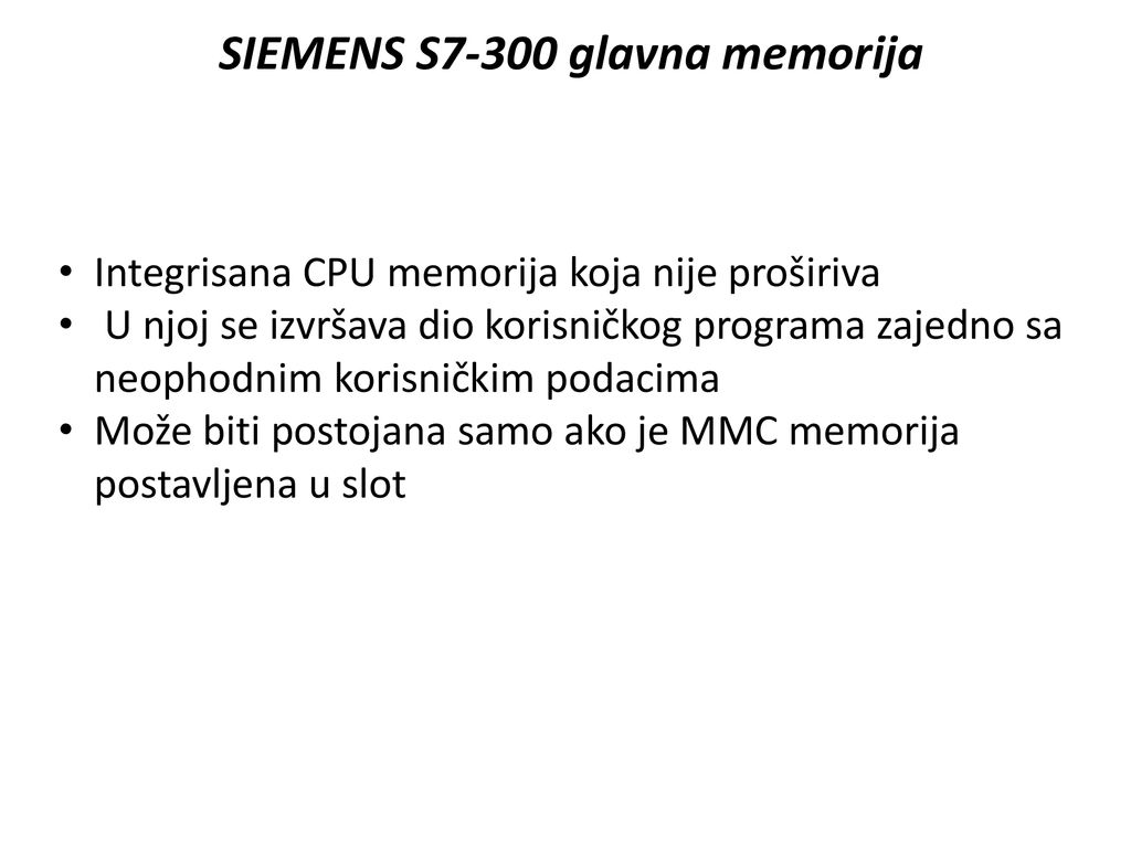 SIEMENS S7-300 glavna memorija