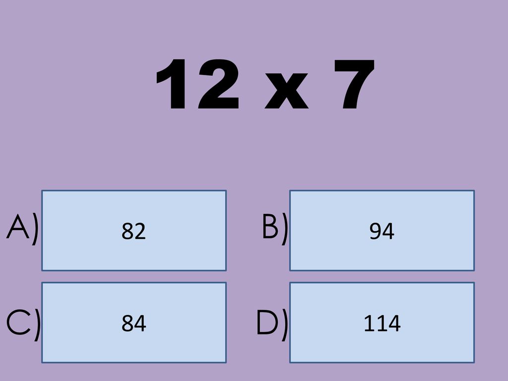 12 x A) B) C) D)