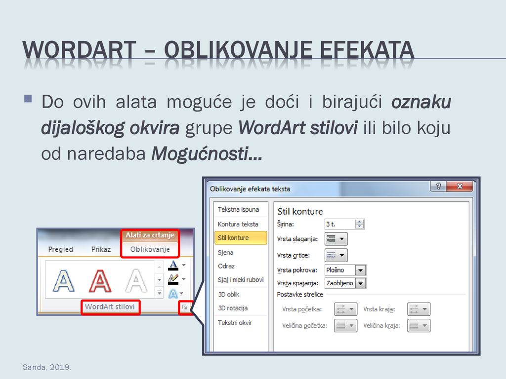 WordArt – oblikovanje efekata