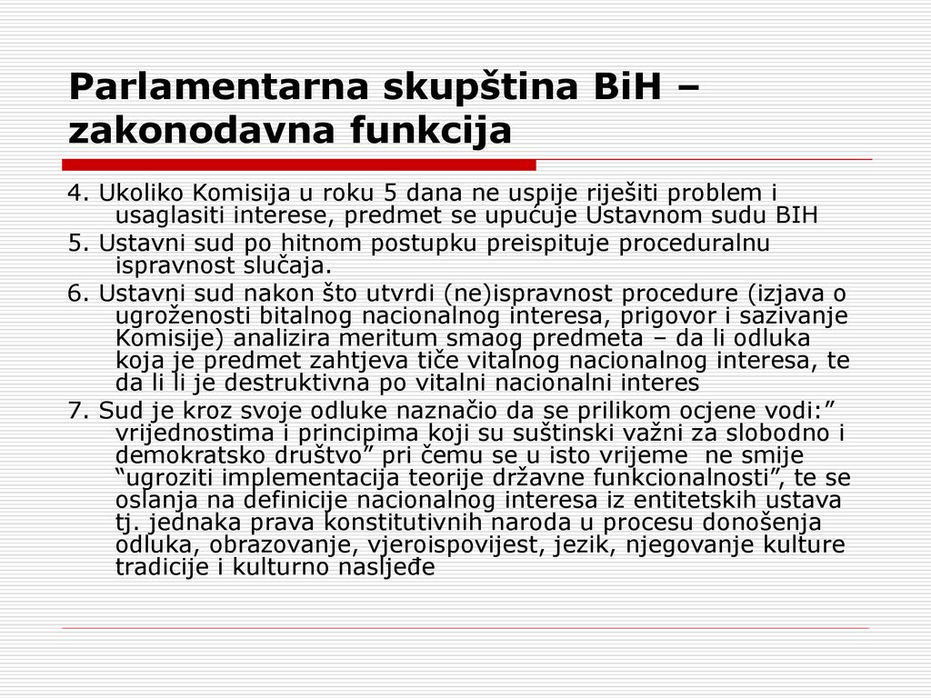 Parlamentarna skupština BiH – zakonodavna funkcija