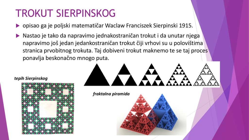 TROKUT SIERPINSKOG opisao ga je poljski matematičar Waclaw Franciszek Sierpinski