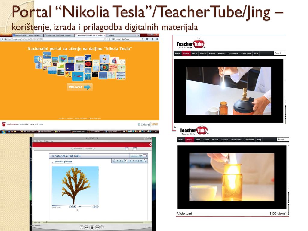 Portal Nikolia Tesla /TeacherTube/Jing – korištenje, izrada i prilagodba digitalnih materijala