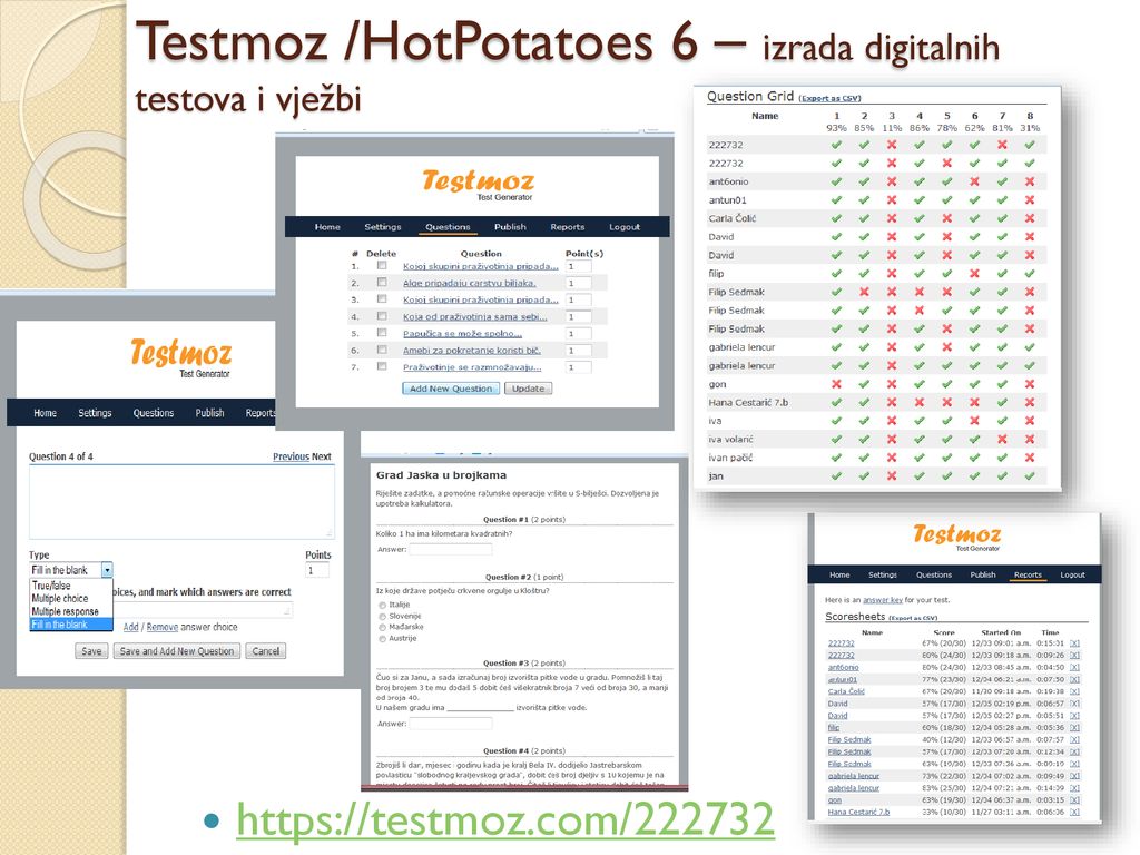 Testmoz /HotPotatoes 6 – izrada digitalnih testova i vježbi