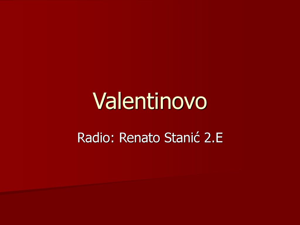 Valentinovo Radio: Renato Stanić 2.E