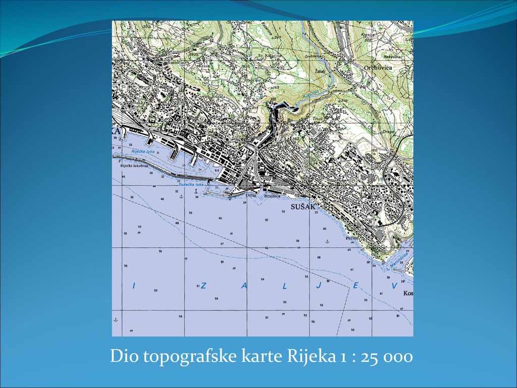 Dio topografske karte Rijeka 1 :