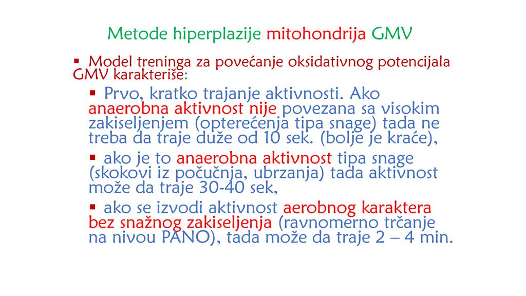Metode hiperplazije mitohondrija GMV