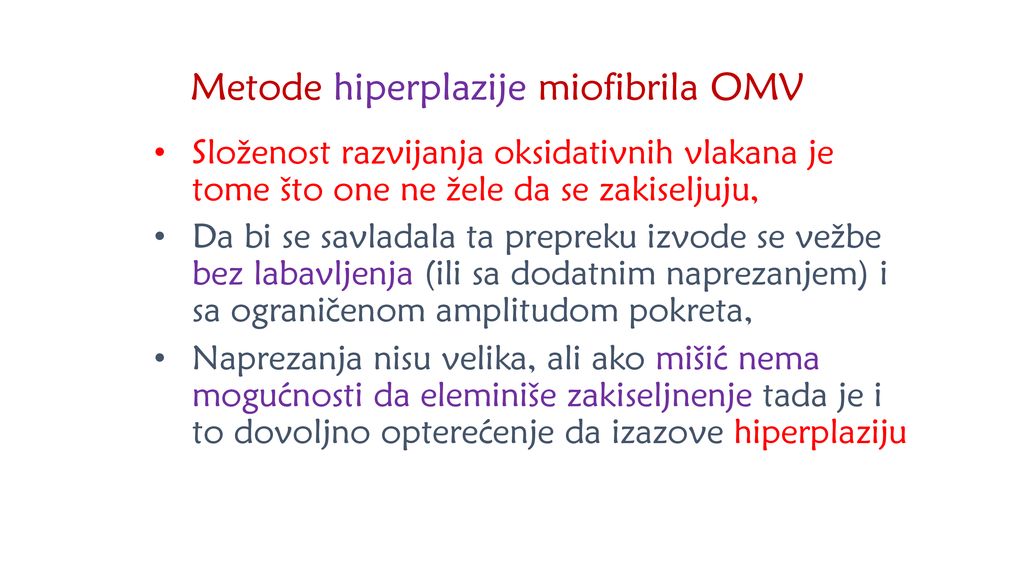 Metode hiperplazije miofibrila OMV
