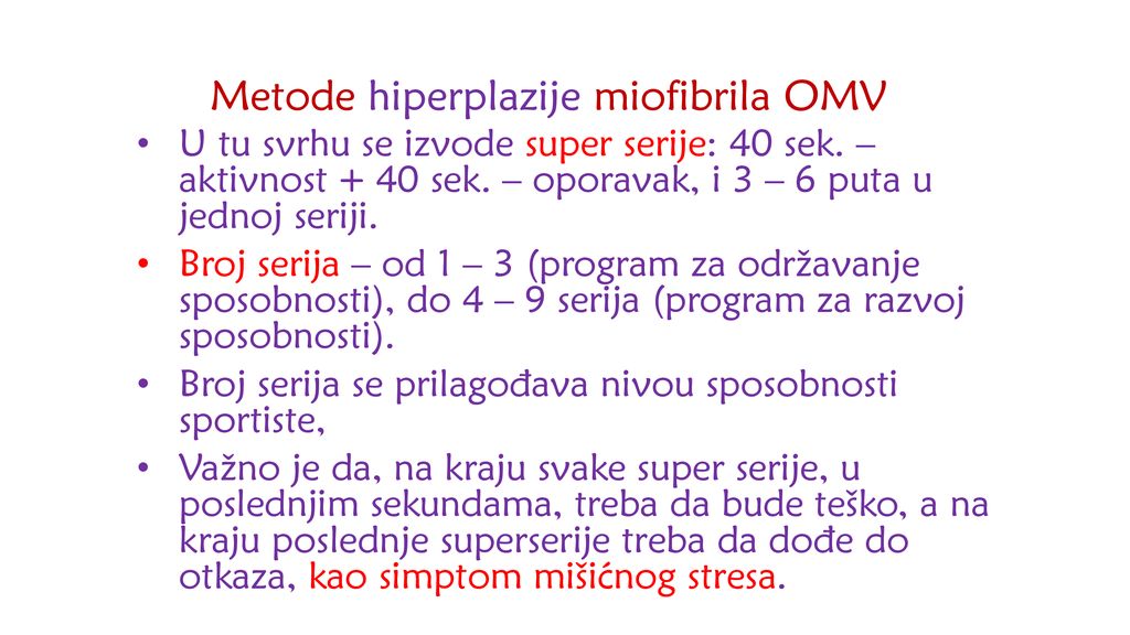 Metode hiperplazije miofibrila OMV