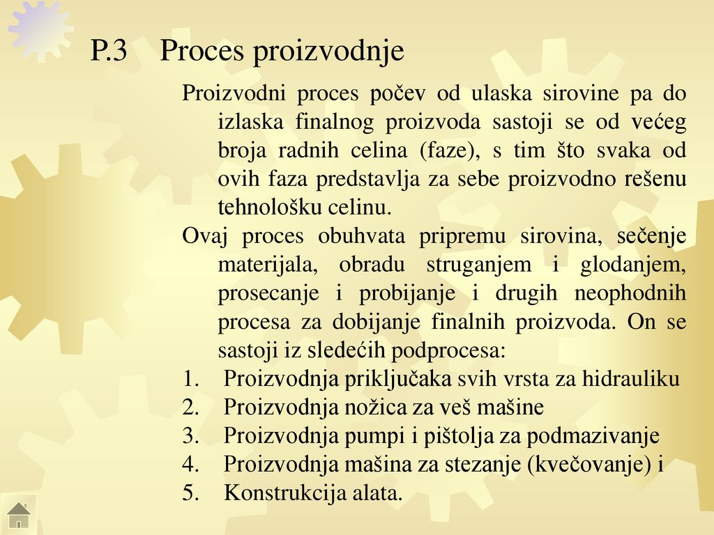 P.3 Proces proizvodnje