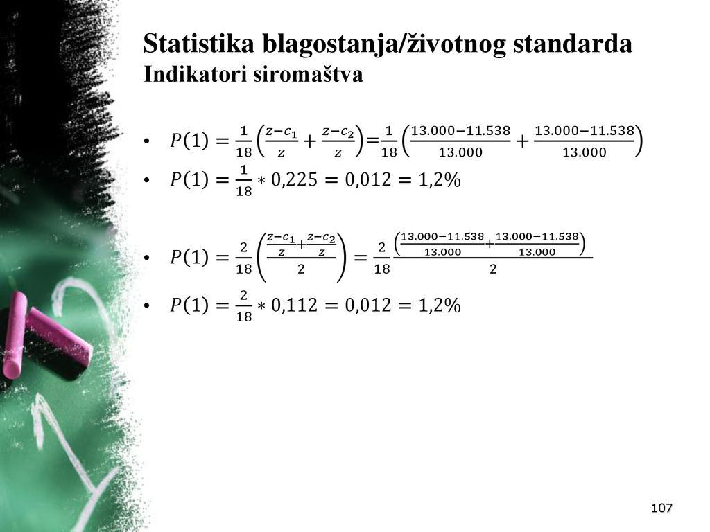 Statistika blagostanja/životnog standarda Indikatori siromaštva