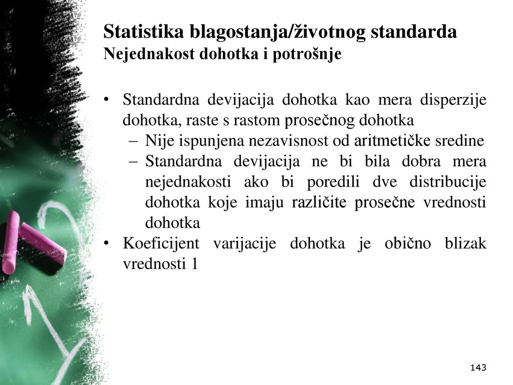 Statistika blagostanja/životnog standarda Nejednakost dohotka i potrošnje
