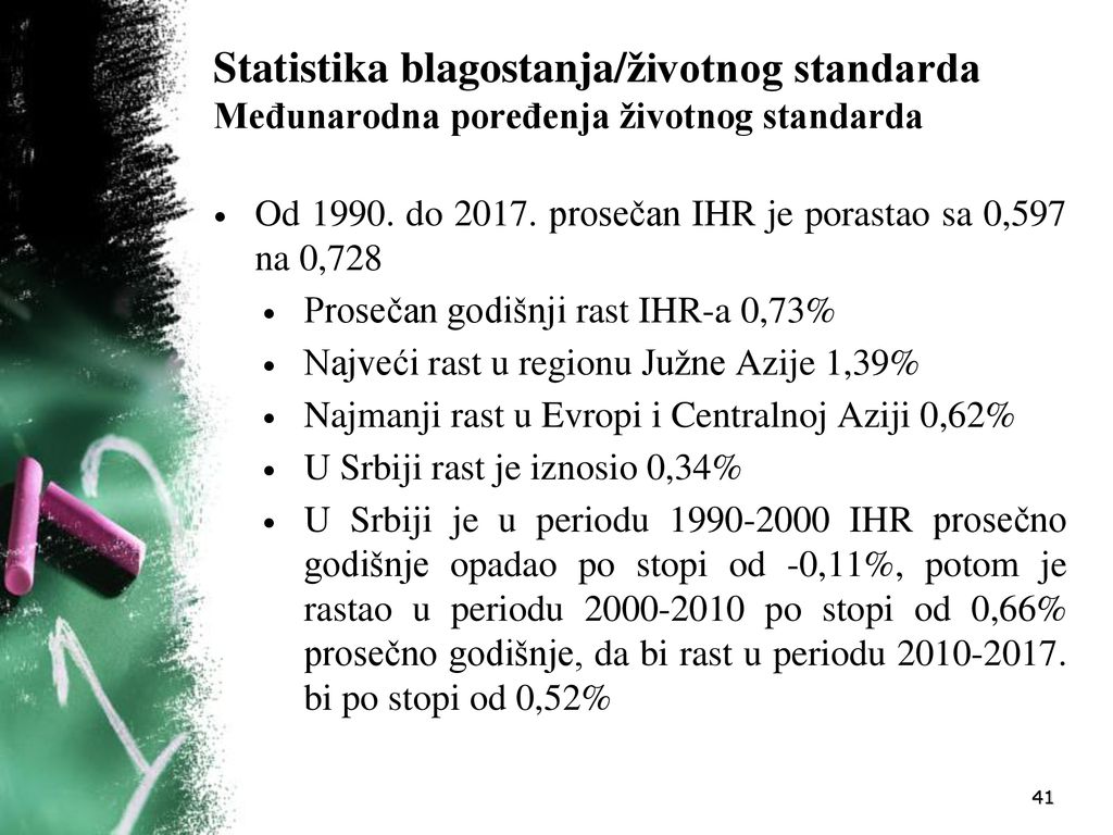 Statistika blagostanja/životnog standarda Međunarodna poređenja životnog standarda