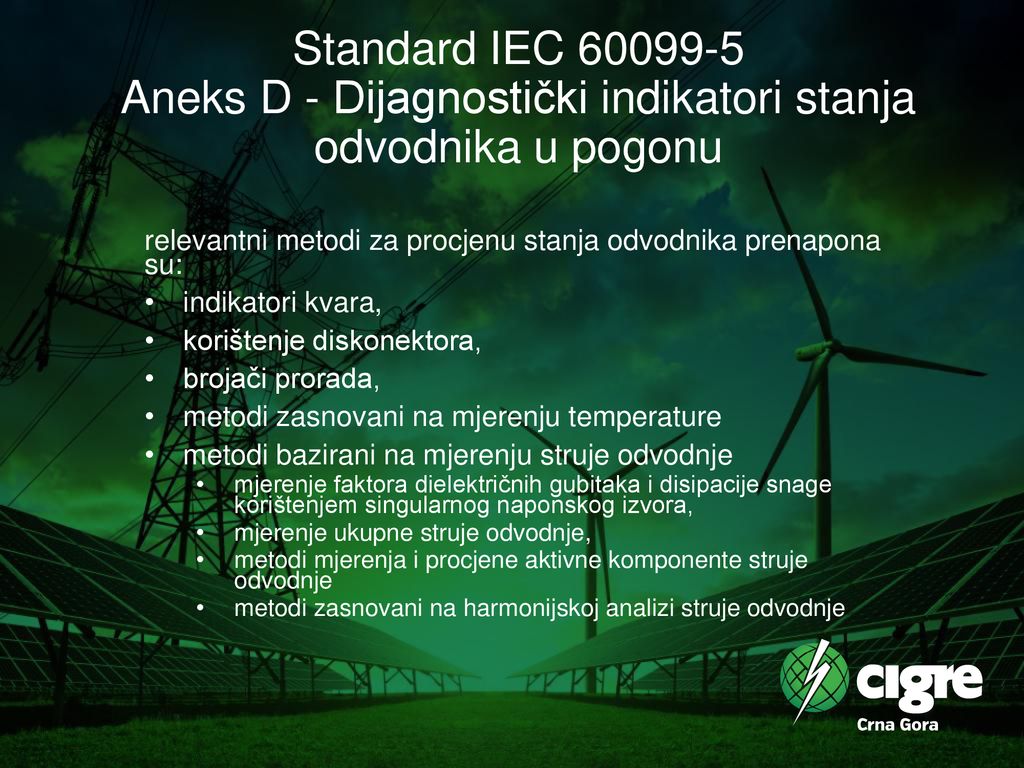 Standard IEC Aneks D - Dijagnostički indikatori stanja odvodnika u pogonu